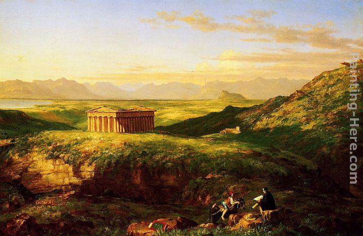 Thomas Cole The Temple of Segesta with the Artist Sketching